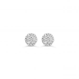 Luster Stud Earrings - White Gold