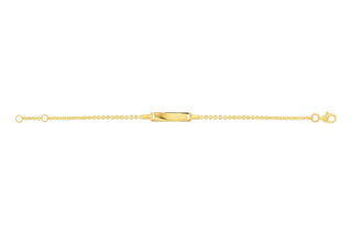10K Gold Fancy Cable Chain Bracelet With ID