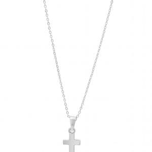 10K Gold Cross Pendant, Cable Chain