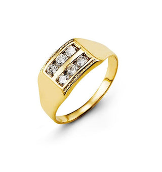 10K Gold Double Row CZ Ring