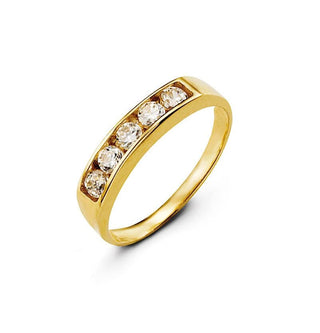 10K Gold Channel Set CZ Ring