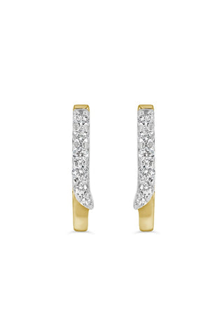 14K Gold CZ Huggie Earrings — 4012C