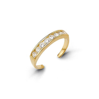 10K Gold Channel Set CZ Toe Ring