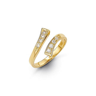 10K Gold Cross Over CZ Toe Ring