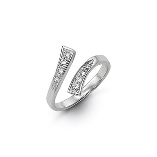 10K Gold Cross Over CZ Toe Ring