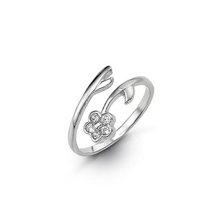 10K Gold Flower Shape CZ Toe Ring