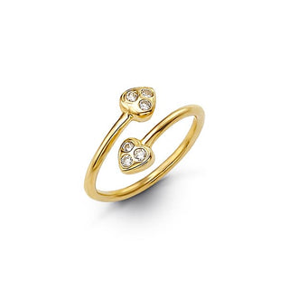 10K Gold Hearts Shape CZ Toe Ring
