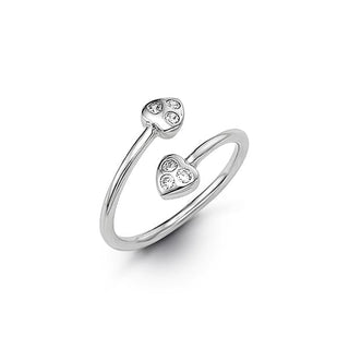 10K Gold Hearts Shape CZ Toe Ring