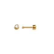 14K Gold Bezel Set CZ Nose Stud