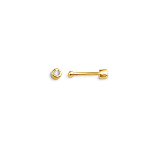 14K Gold Bezel Set Diamond Nose Stud