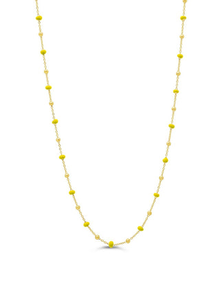 Beaded Enamel Necklace, Lime
