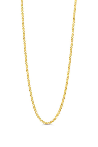 Hollow Rounded Box Chains,  2.5MM - White Gold, 2832