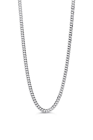 Concave Curb Chains, 4.2MM - White Gold, 2143