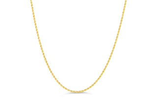 Diamond Cut Solid Rope Chain, 3MM - White Gold, 22"
