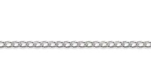 Gentle Beveled Curb, 3MM - White Gold, 22"