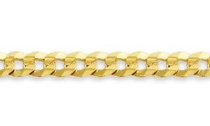 Gentle Concave Curb, 4.2MM - Yellow Gold, 22"