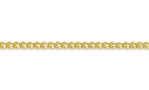 Hollow Curb Chain, 1.8MM - Yellow Gold, 16"