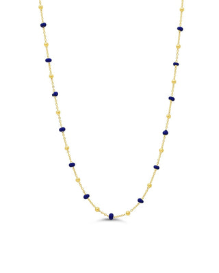 Beaded Enamel Necklace, Navy