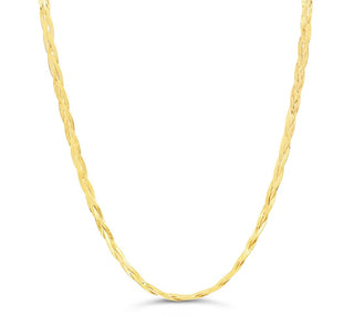 Braided Herringbone Chain - 14+2"