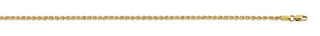 Hollow Rope Chain, 3MM - Yellow Gold, 18"