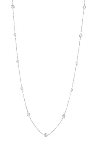 10K Gold Lab By Yard Necklace, 1.50ct