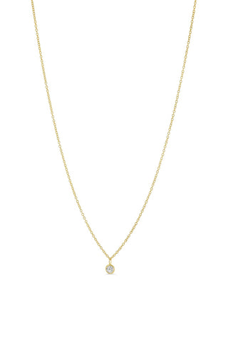 10K Gold Single Lab Diamond Necklace, 0.14ct
