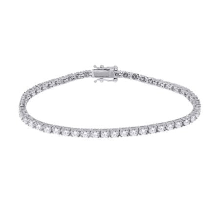 Silver Lab Grown 1.00 - 5.00cttw Round Brilliant Cut Diamond Tennis Bracelet