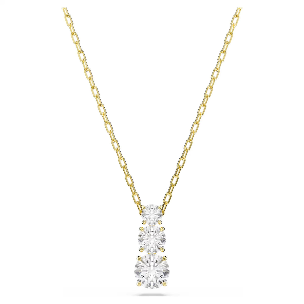 Swarovski Stilla Attract pendant, Round cut, White, Gold-tone plated 5723298