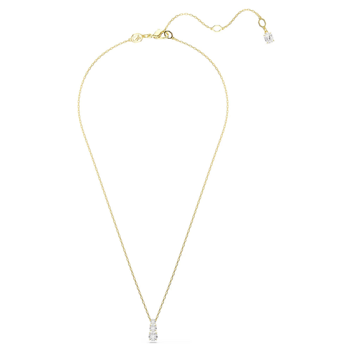 Swarovski Stilla Attract pendant, Round cut, White, Gold-tone plated 5723298