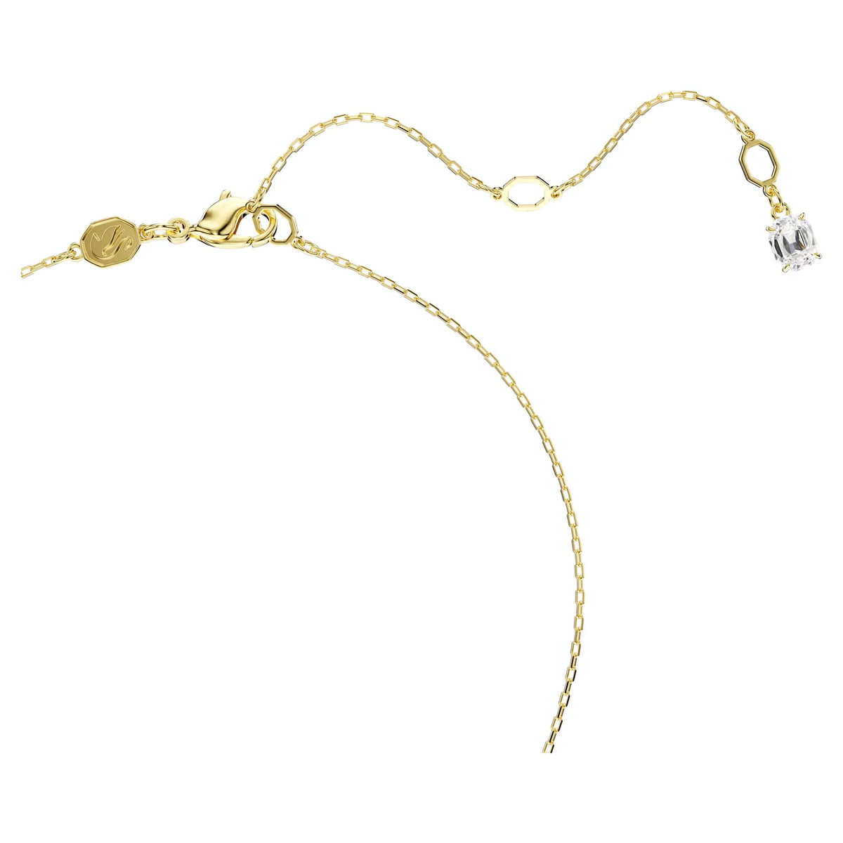 Swarovski Stilla Attract pendant, Round cut, White, Gold-tone plated 5723298