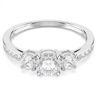 Anillo Swarovski Attract Trilogy, talla redonda, blanco, baño de rodio - 5656291
