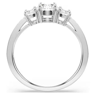 Anillo Swarovski Attract Trilogy, talla redonda, blanco, baño de rodio - 5656291