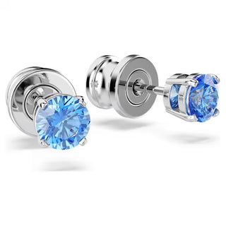 Swarovski Stilla Attract stud earrings, Round cut, White, Rhodium plated 5734250