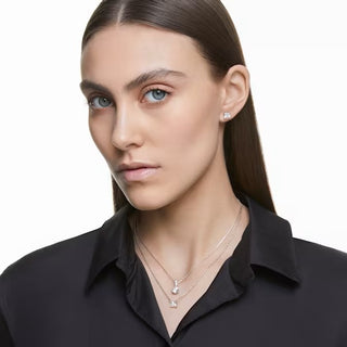 Swarovski Attract/Stilla stud earrings, Square cut, White, Rhodium plated - 5430365/5537868 (SS)