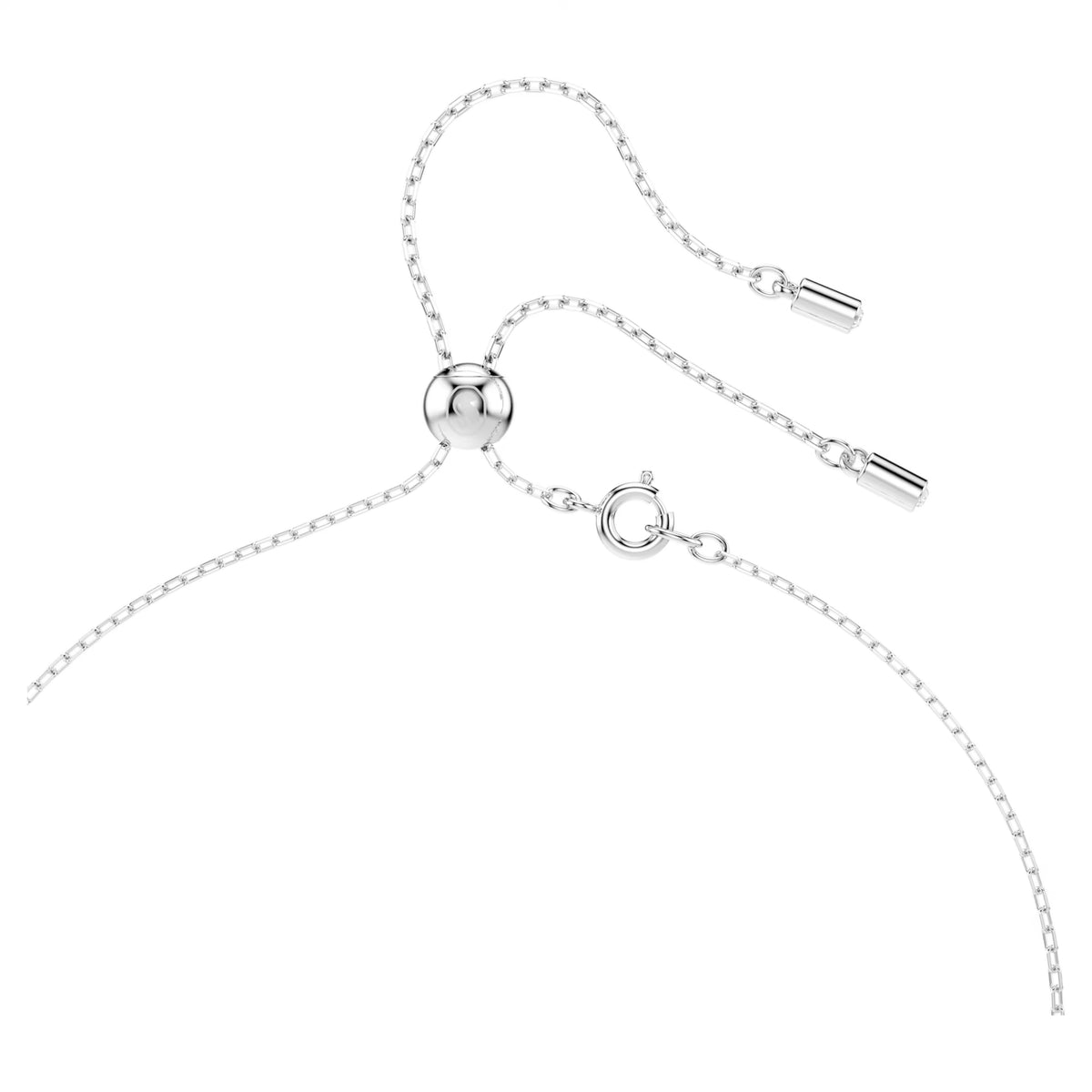 Swarovski Stilla Attract Y necklace, Round cut, Blue, Rhodium plated 5734249