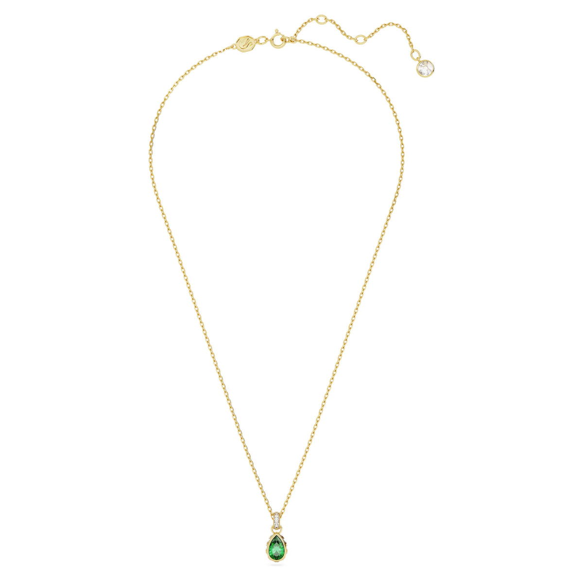 Swarovski Chroma pendant, Pear cut, Green, Gold-tone plated - 5648751