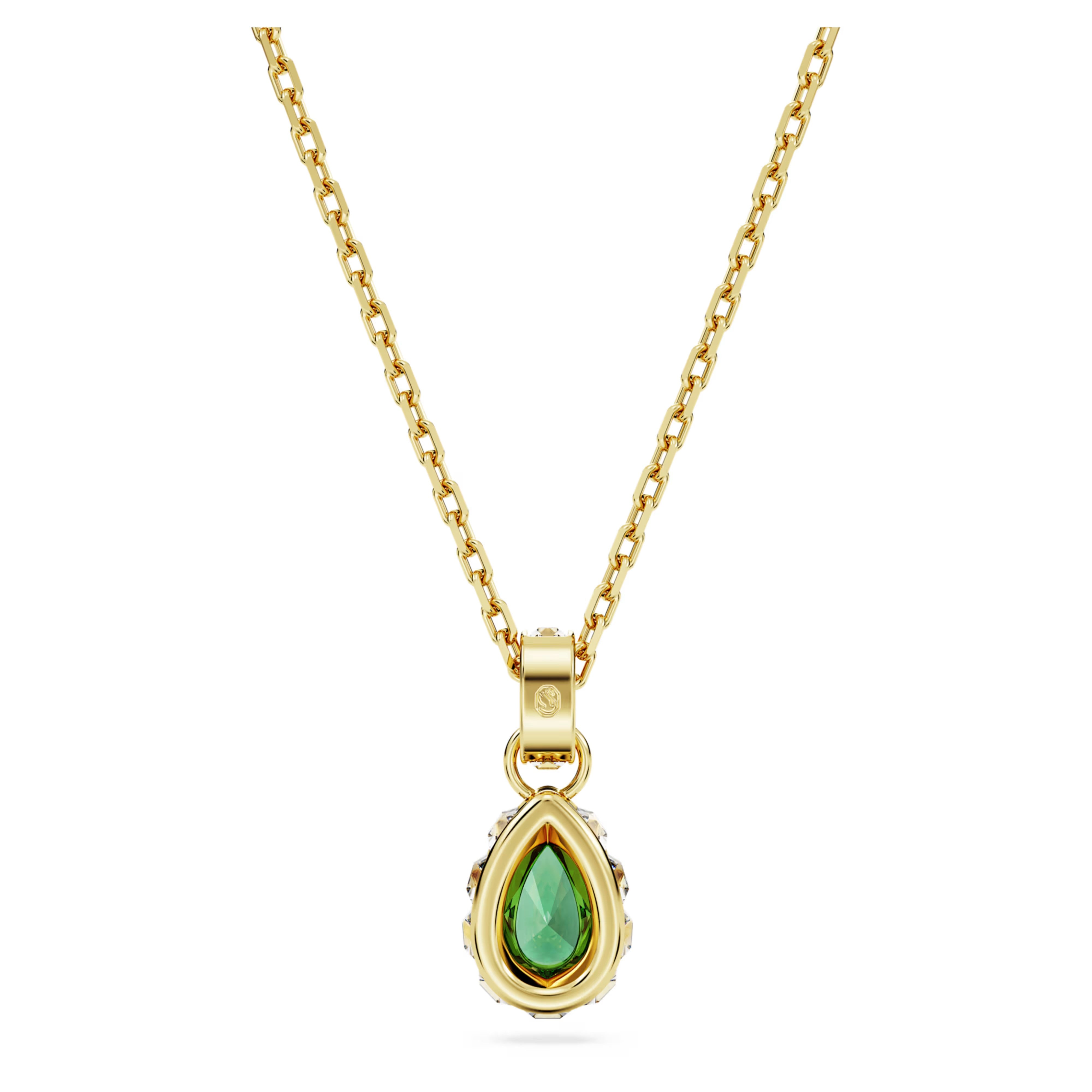 Swarovski Chroma pendant, Pear cut, Green, Gold-tone plated - 5648751