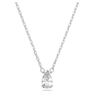 Swarovski Stilla pendant Pear cut, White, Rhodium plated 5636708