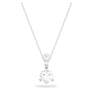 Swarovski Stilla pendant Round cut, White, Rhodium plated 5472635