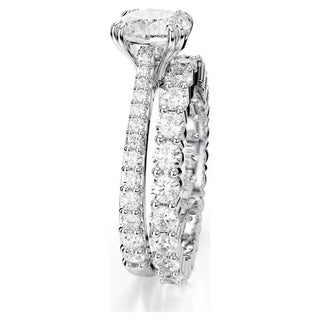 Juego de anillos Swarovski Constella (2), talla princesa, blanco, baño de rodio - 5647662 