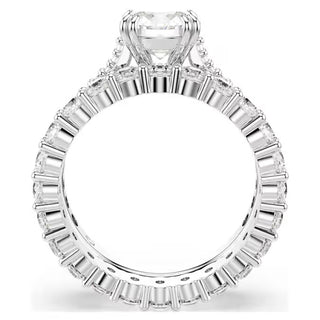 Juego de anillos Swarovski Constella (2), talla princesa, blanco, baño de rodio - 5647662 