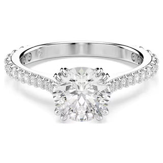 Juego de anillos Swarovski Constella (2), talla princesa, blanco, baño de rodio - 5647662 