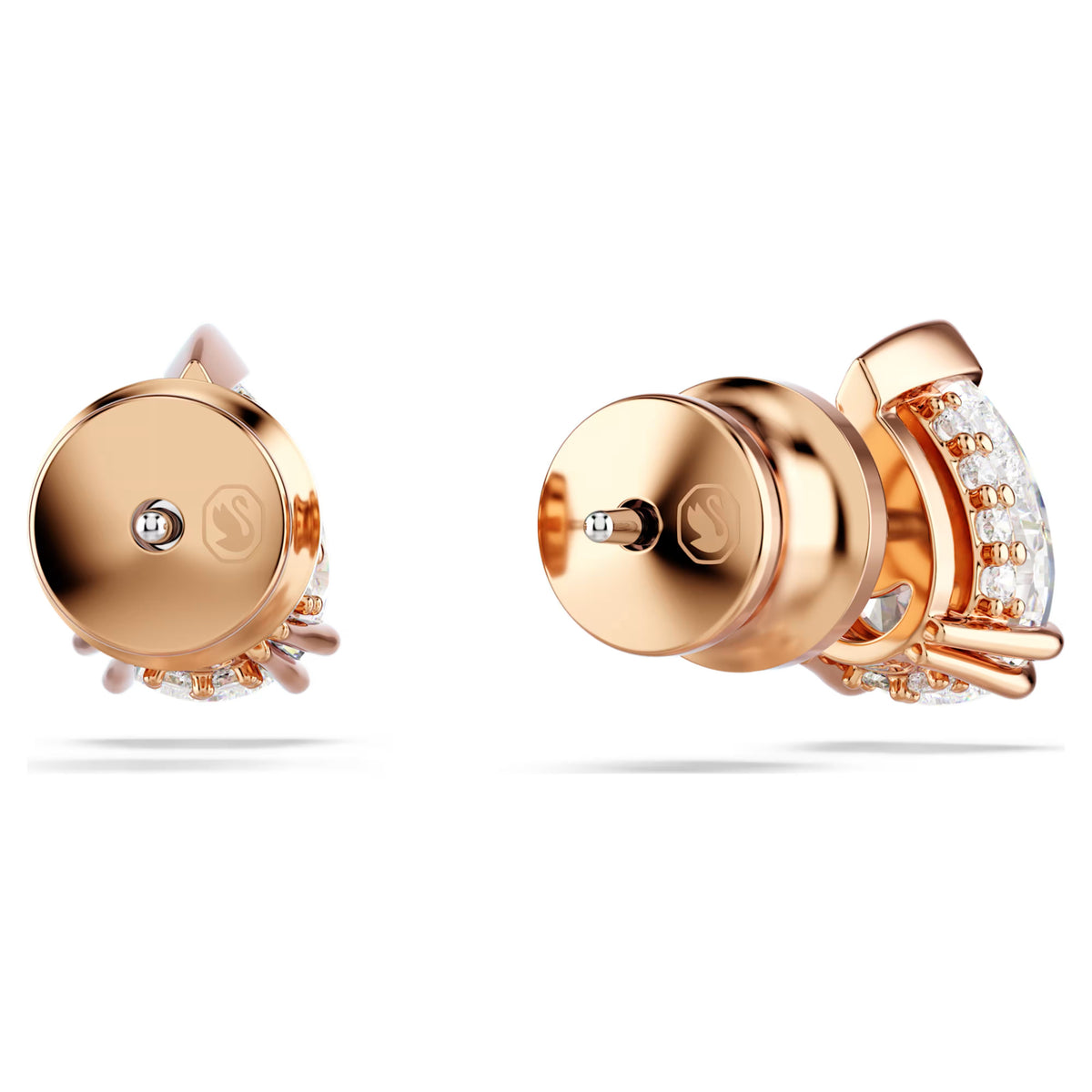 Swarovski Stilla stud earrings, Pear cut, White, Rose gold-tone plated 5734248