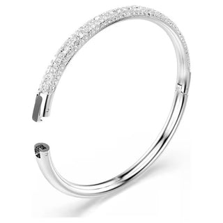 Swarovski - Meteora bangle, Snow pavé, White, Rhodium plated - 5684241