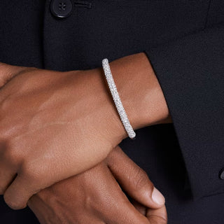 Swarovski - Sublima bangle, Snow pavé, White, Rhodium plated 5684243