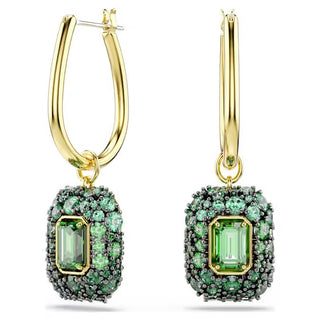 Sublima drop earrings Octagon cut, Green, 18K gold finish 5752890