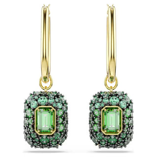 Sublima drop earrings Octagon cut, Green, 18K gold finish 5752890