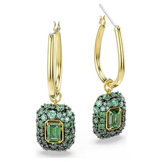 Sublima drop earrings Octagon cut, Green, 18K gold finish 5752890