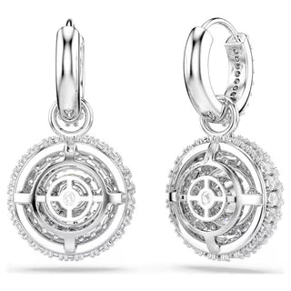 Swarovski Sublima drop earrings Round cut, White, Rhodium plated 5738193