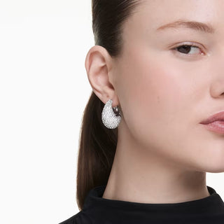 Swarovski Sublima earrings, Large, White, Rhodium plated 5732281